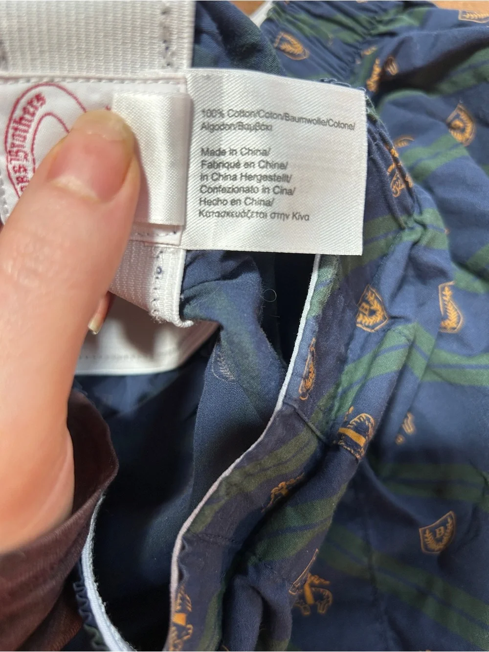Vintage Brooks Brothers Boxers Large Blue Green Stripe Gold Crest Cotton Ivy